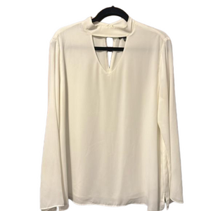 The Limited Off-White Sheer Long Sleeve Blouse